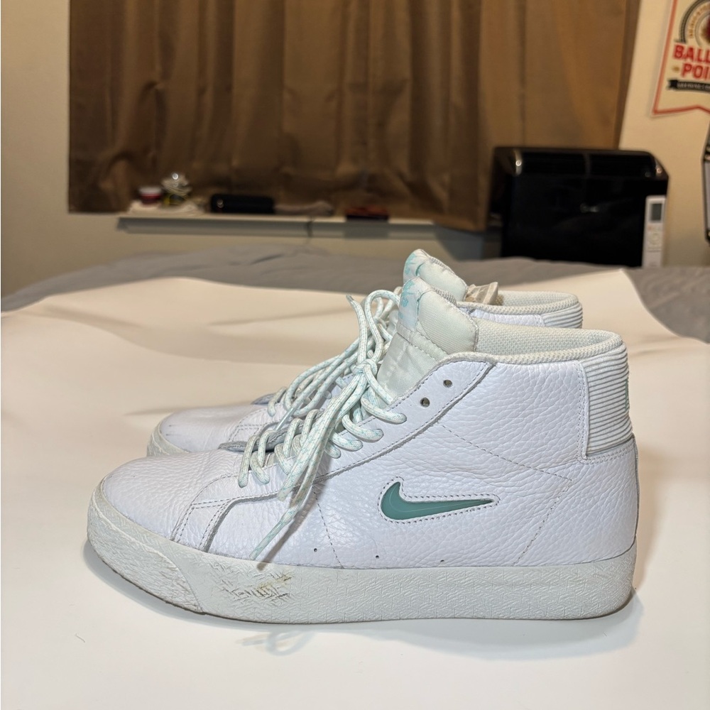 Nike SB White and baby blue premium leather blazers